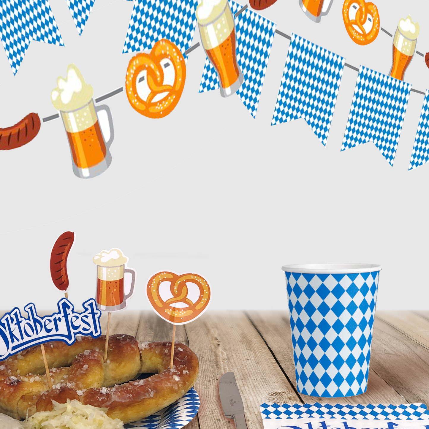 8 Flag Oktoberfest Party Supplies Party Paper Banner