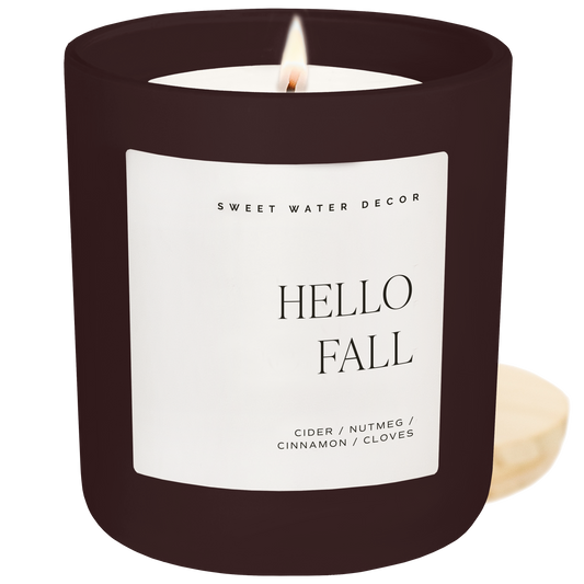 Hello Fall 15 oz Soy Candle, Matte Jar - Fall Decor