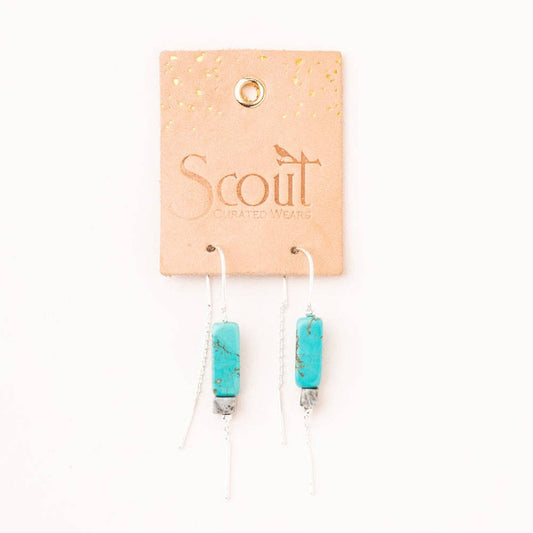 Scout Curated Wears - Rectangle Stone Earring - Lapis/Black/Silver