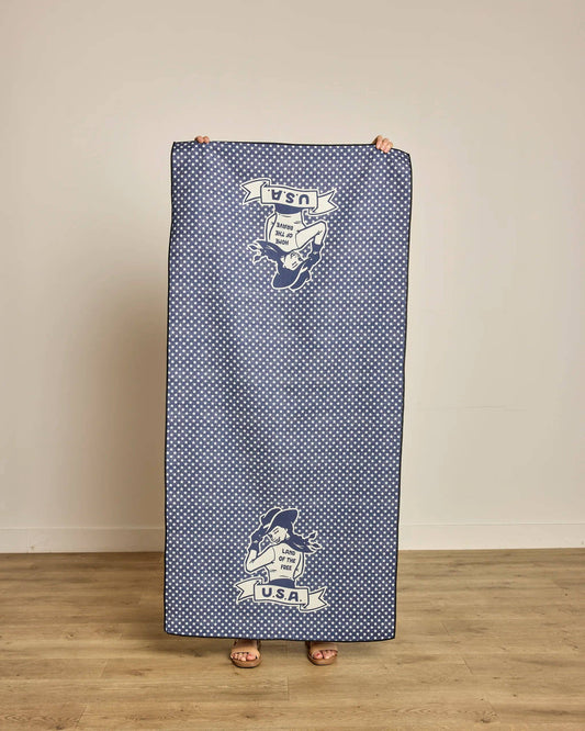 Star Cowgirl Navy Beach Towel