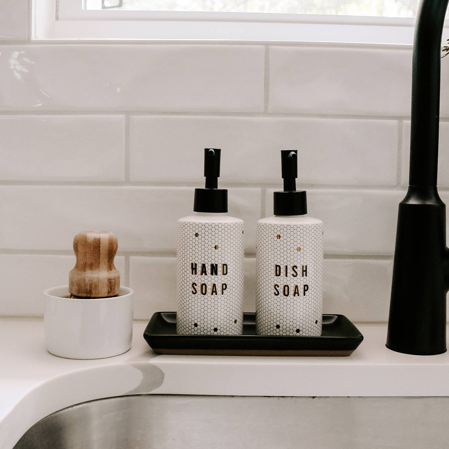 8.5oz Honeycomb Tile Hand/Dish Soap Dispenser- Home Decor & Gifts