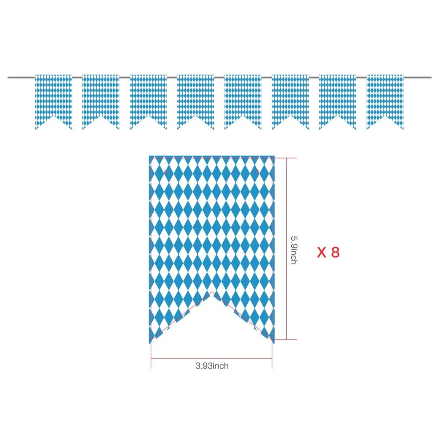 8 Flag Oktoberfest Party Supplies Party Paper Banner
