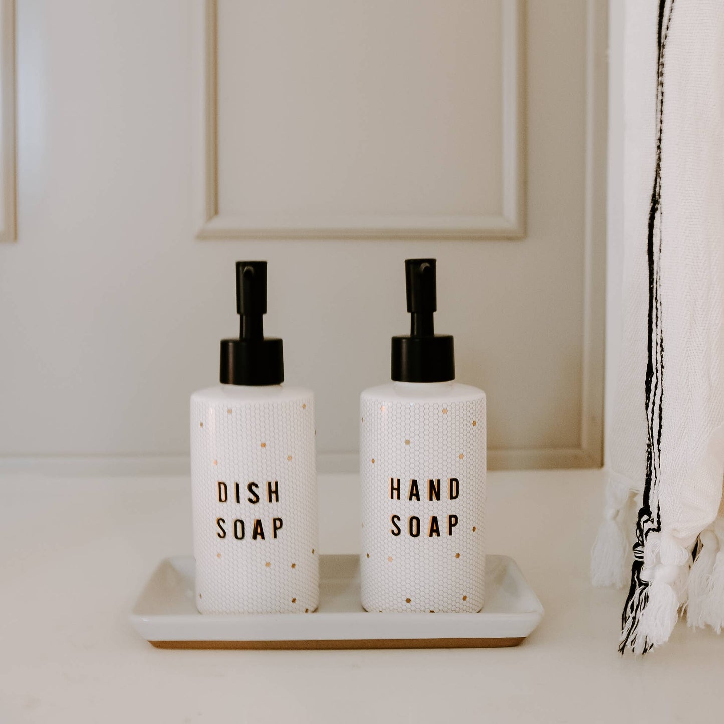 8.5oz Honeycomb Tile Hand/Dish Soap Dispenser- Home Decor & Gifts