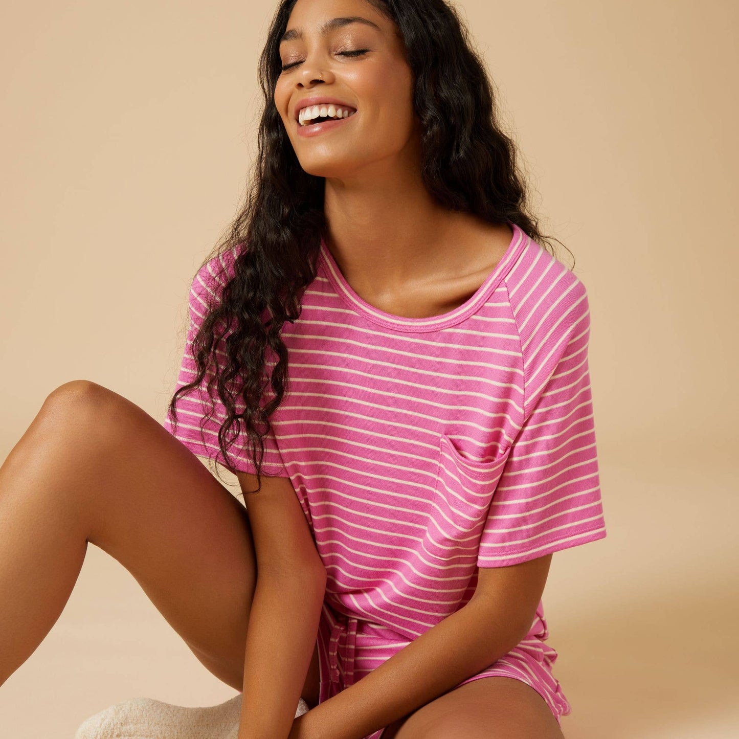 Dream Jersey Slouchy Tee and Shorts Lounge Set for Women