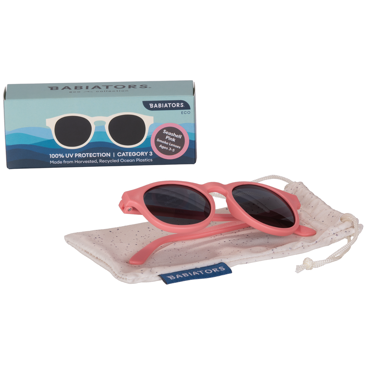 Kids Eco Collection: Keyhole Sunglasses in Seashell Pink