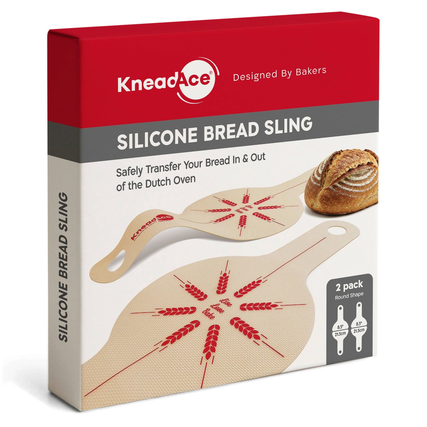KneadAce Silicone Bread Slings | Oval or Round