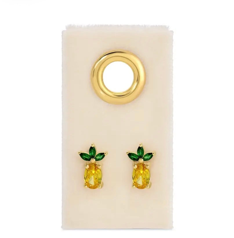 Pineapple Studs on Velvet | Earrings