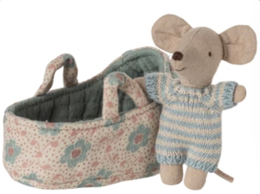 Baby Mouse in Carry Cot | Blue