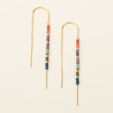Chromacolor Miyuki Thread Earring Dark Multi/Gold