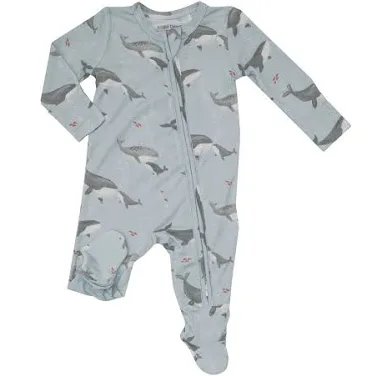 Angel Dear - Little Whales - 2-way Zipper Footie
