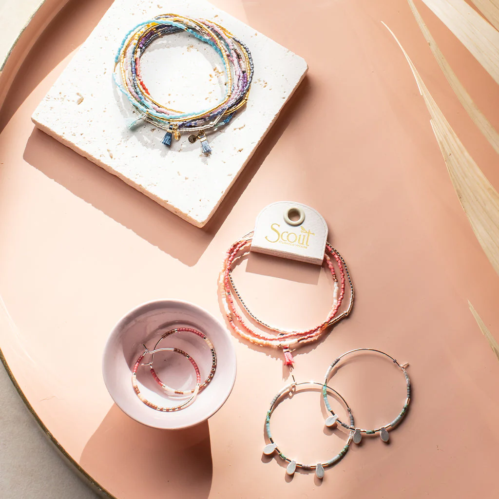 Scout Curated Wears - Chromacolor Miyuki Bracelet Trio - Dark Multi/Gold