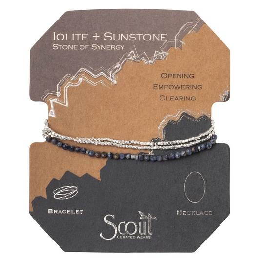 Scout Curated Wears - Delicate Stone Bracelet/Necklace - Iolite Sunstone