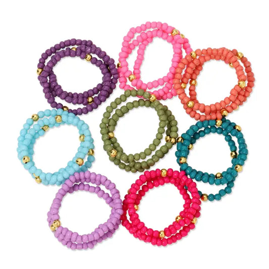 Stretch Seed Bead Rings | Assorted 2mm