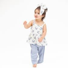 Belle Rosette Dot - Peplum Tank W/ Smocked Pant