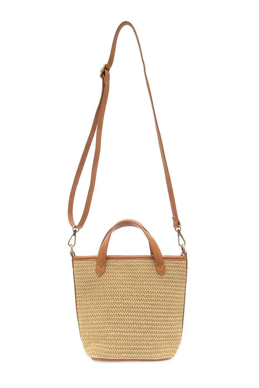 Natural Straw Mini Bucket Crossbody