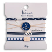 Hair Tie Bracelets - Chip Blue & Cream