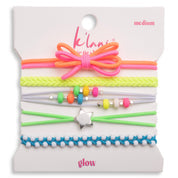 Hair Tie Bracelets - Glow - Neon with Silver Accents