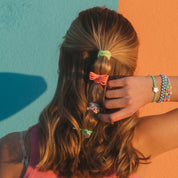 Hair Tie Bracelets - Glow - Neon with Silver Accents