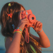Hair Tie Bracelets - Glow - Neon with Silver Accents