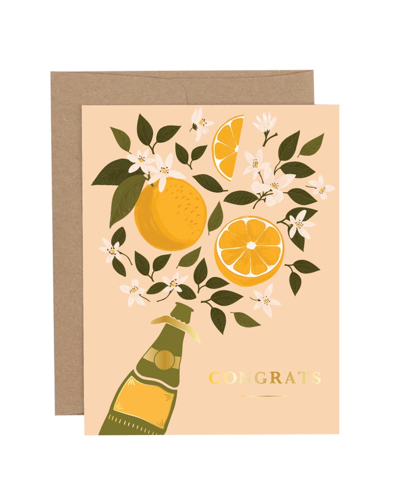 Congrats Orange Citrus Greeting Card