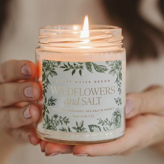 Wildflowers and Salt 9 oz Soy Candle - Spring Decor & Gifts