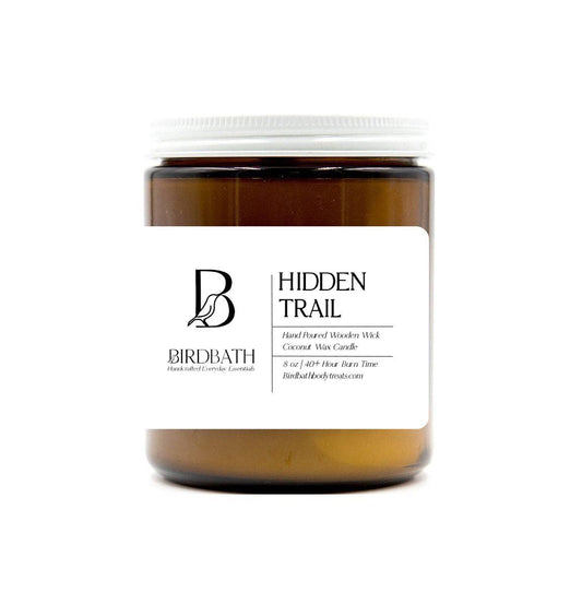 Hidden Trail Coconut Wax Candle With Wooden Wick- 8 oz