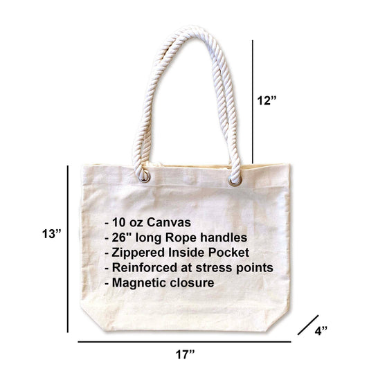 Benicia | CA Beach Tote Bag with Rope Handles