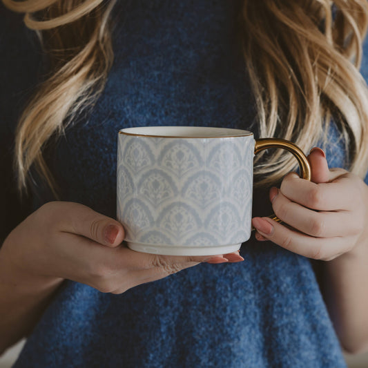 Blue Fan Quilt Coffee Mug - Home Decor & Gifts