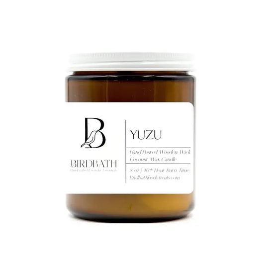 Yuzu Coconut Wax Candle With Wooden Wick- 8 oz