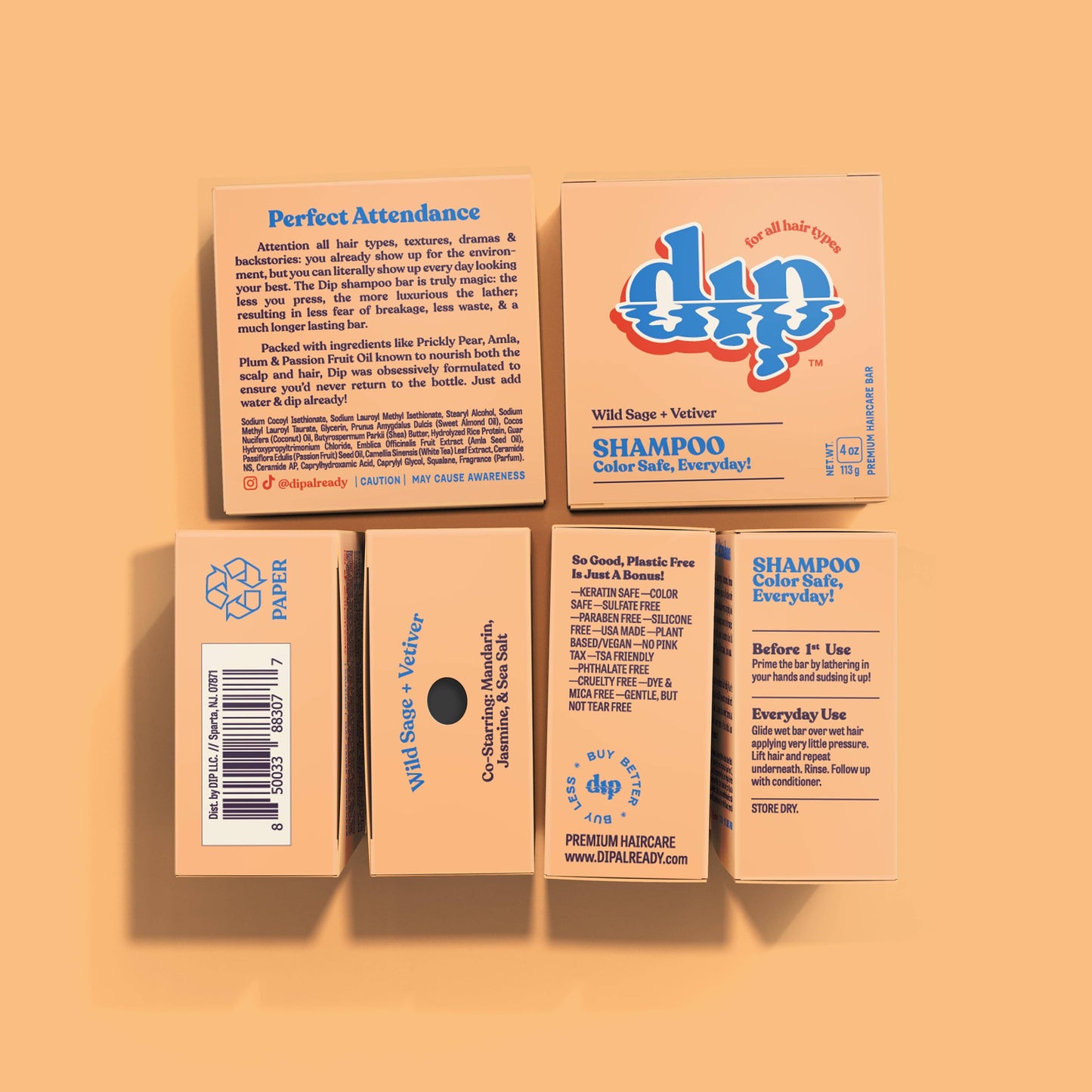 Dip - Color Safe Shampoo Bar for Every Day - Wild Sage & Vetiver: 4 oz