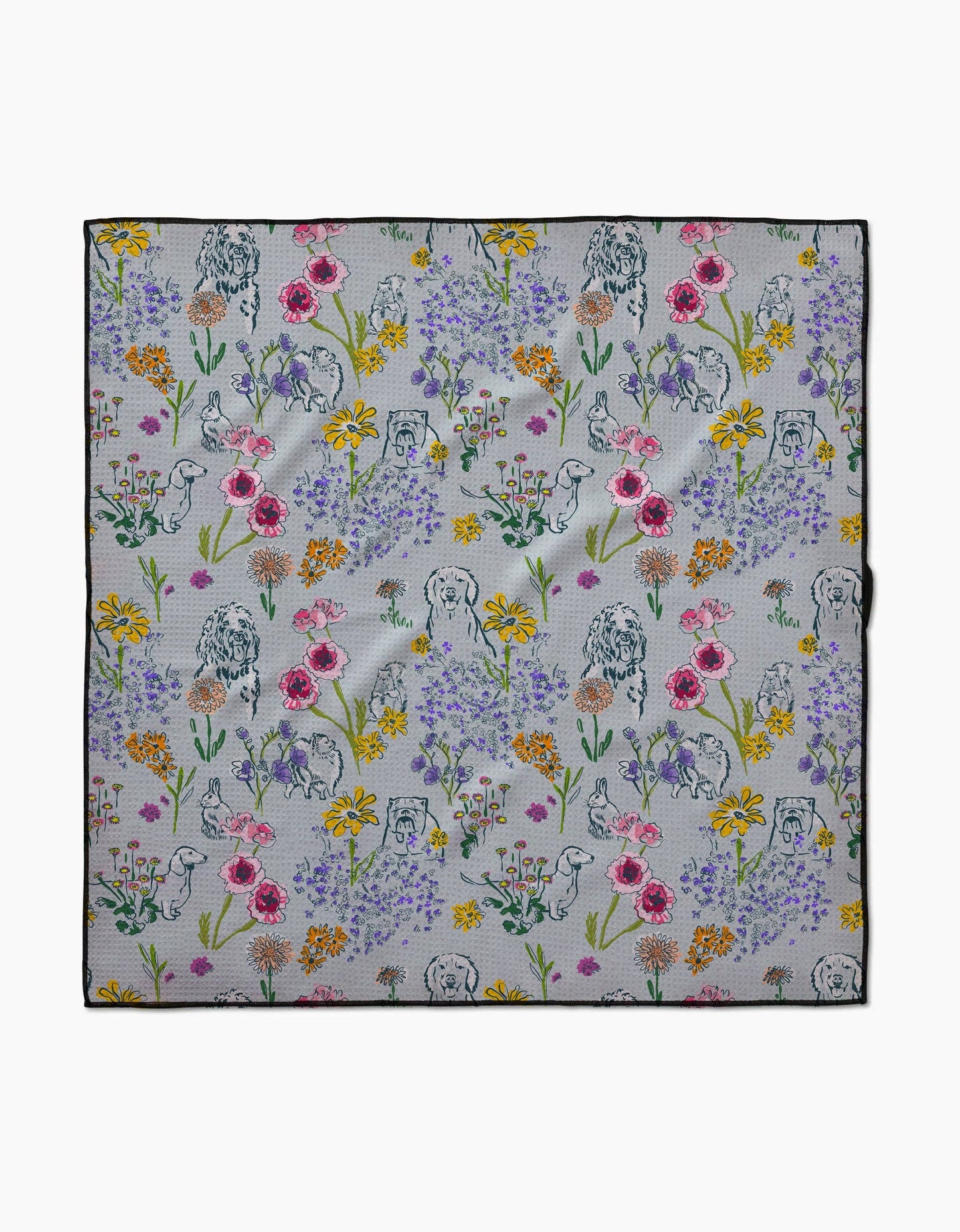 Wildflower Woof Dog Towel