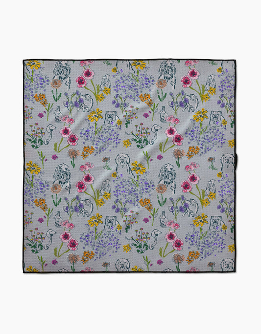Wildflower Woof Dog Towel