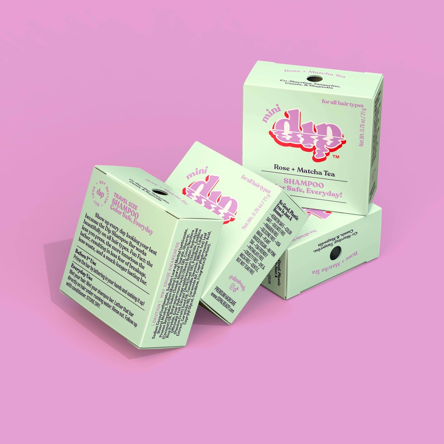 Dip - Mini Dip Color Safe Shampoo Bar for Every Day - Rose & Matcha