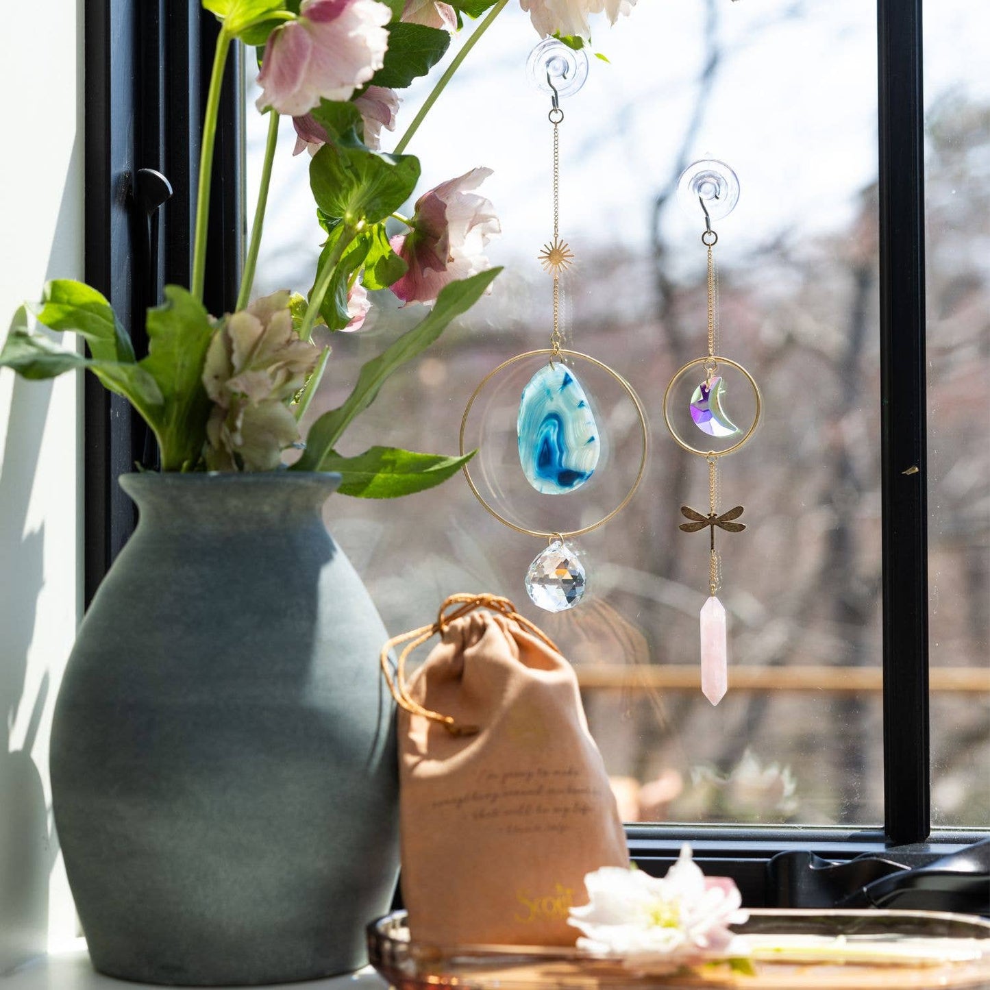 Stone Suncatcher - Sun/Blue Agate