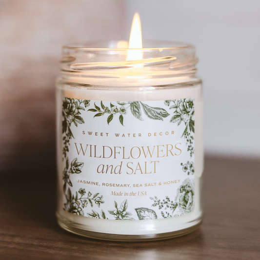 Wildflowers and Salt 9 oz Soy Candle - Spring Decor & Gifts