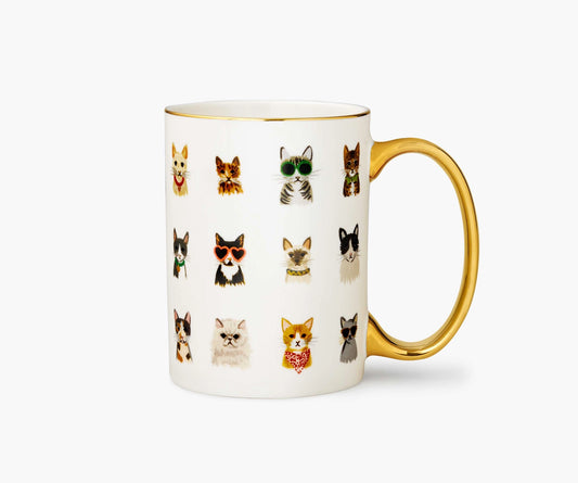Rifle Paper Co. Gold Handled Mug | Cool Cats