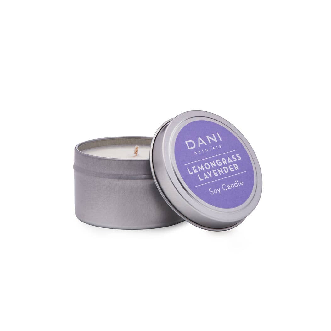 2oz Lemongrass Lavender Travel Candle Tin